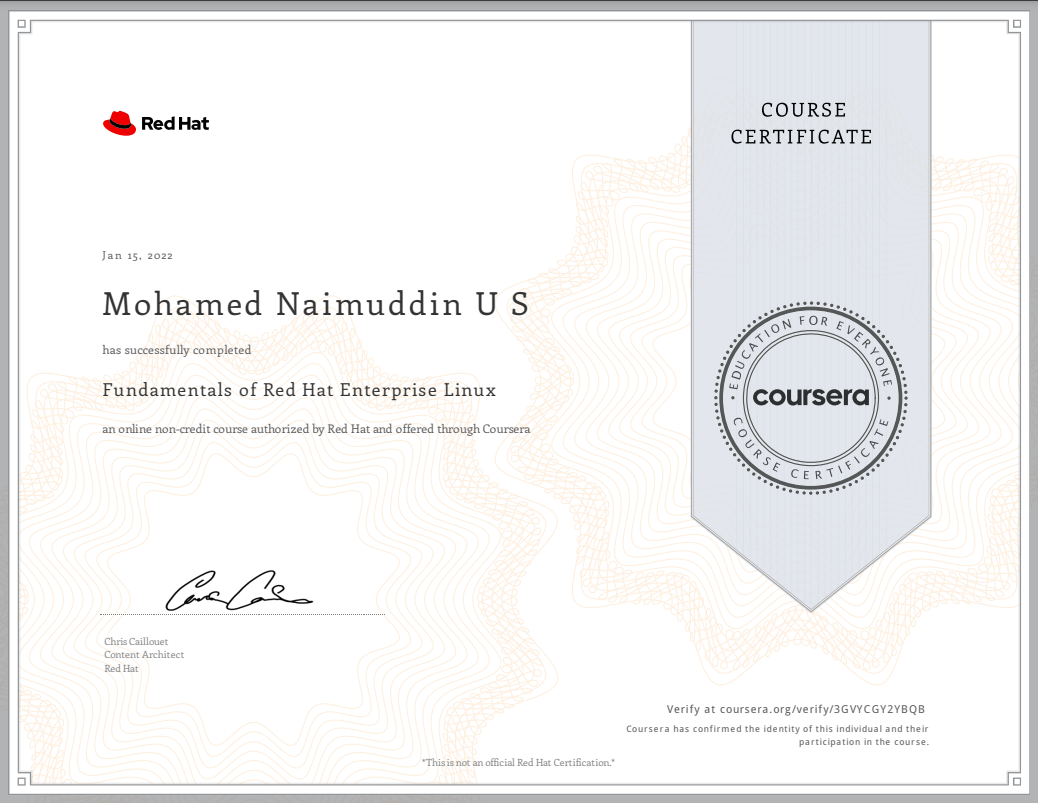 Coursera Certificate