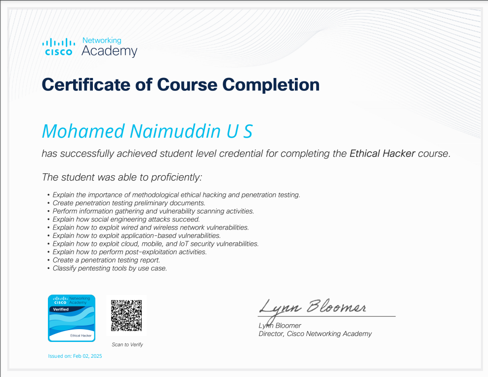 Cybersecurity Certificate