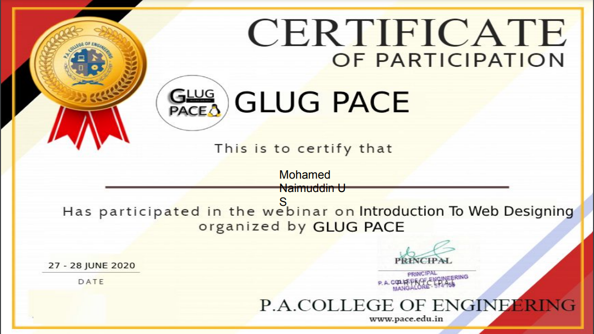 Hackathon Certificate