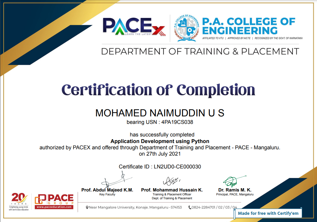 AI Workshop Certificate